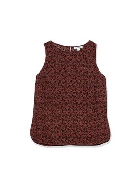 Amazon Essentials Floral Sleeveless Shell Top - Rust & Black